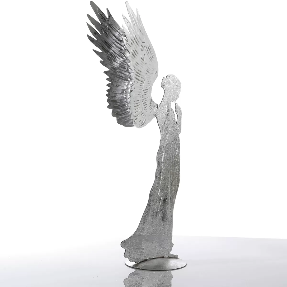 DecoWoerner Ange En Métal Décoratif Aspect Feuille D', 54 Cm