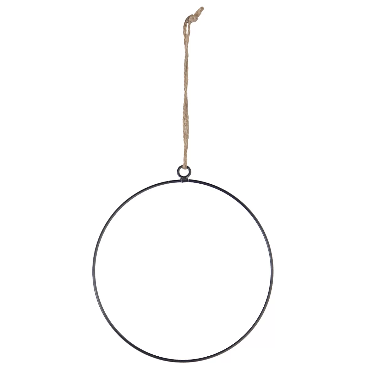 DecoWoerner Anneau Décoratif En Métal Avec Suspension En Corde De Jute 20 Cm Ø