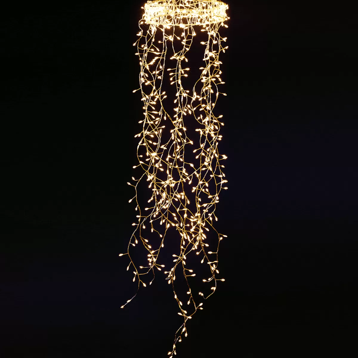 DecoWoerner Anneau Lumineux En Fil De Fer LED "Feu D’artificie", Long. 60 Cm, Ø 20 Cm