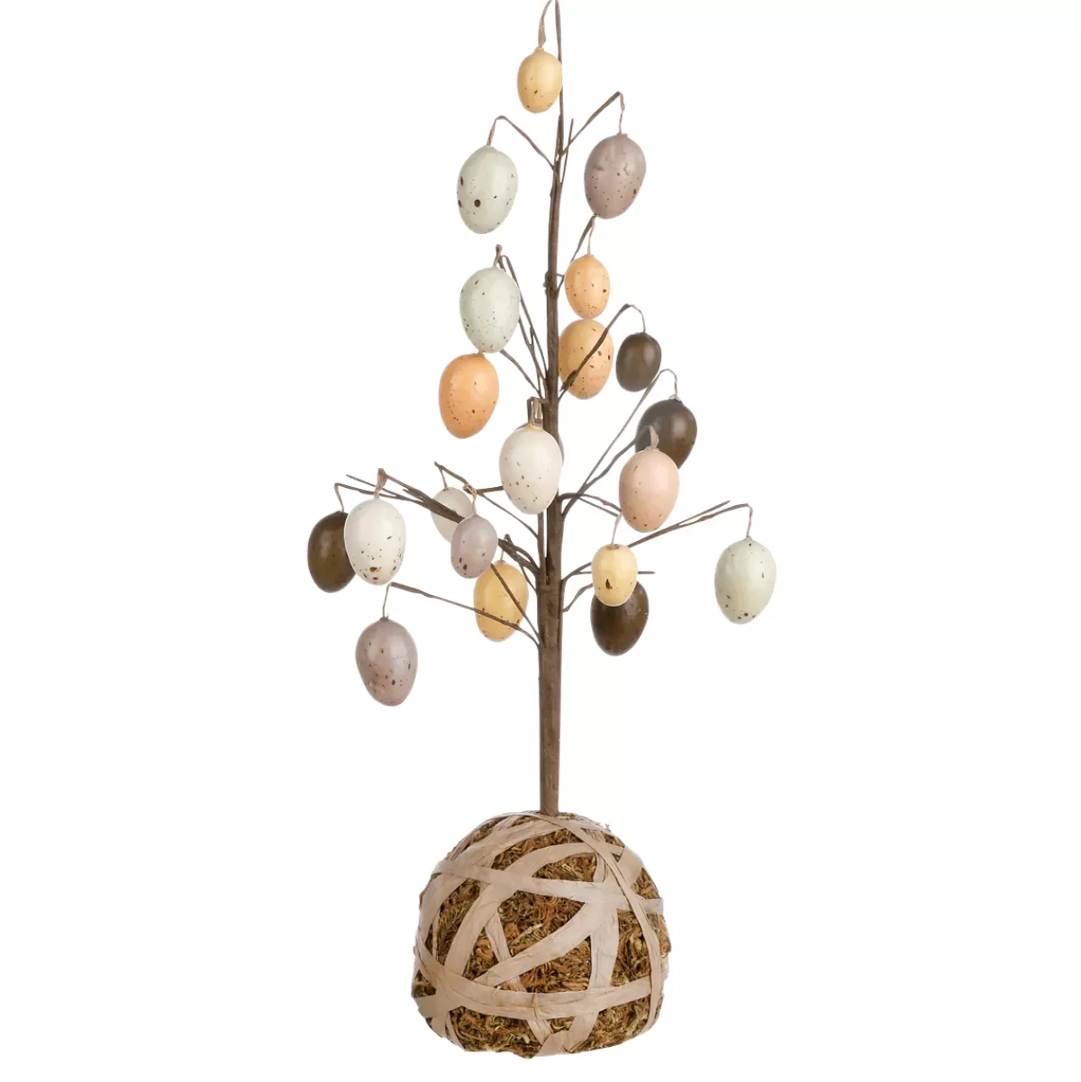 DecoWoerner Arbre De Décoration D'œufs De Pâques Brun, 13 X 40 Cm De Haut