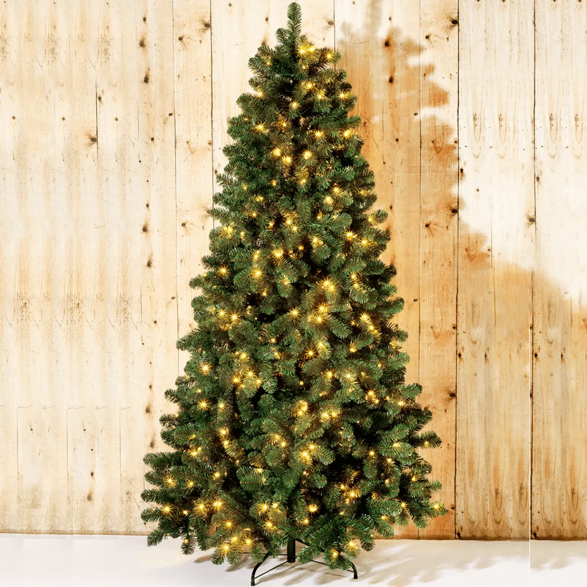 DecoWoerner Arbre De Noël Artificiel Sapin Blanc Avec LED 210 Cm