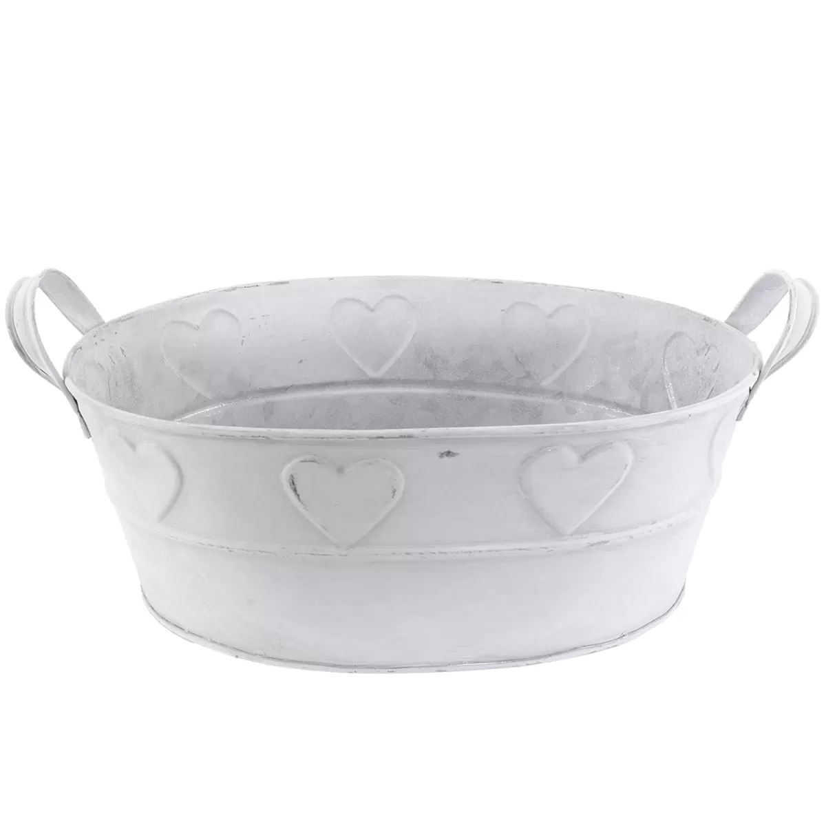 DecoWoerner Baignoire En Zinc Avec Motif De Cœur 32 Cm