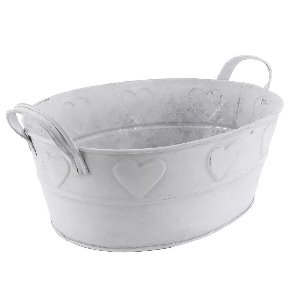 DecoWoerner Baignoire En Zinc Avec Motif De Cœur 32 Cm