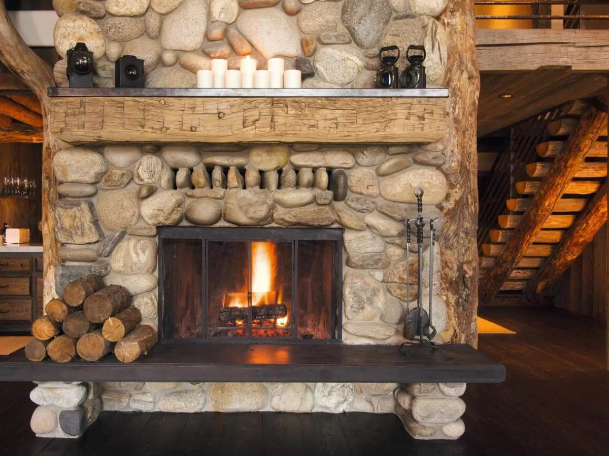 DecoWoerner Bannière En Bâche XXL "Cheminée Ouverte" En Bâche De Camion Difficilement Inflammable 250 X 330 Cm