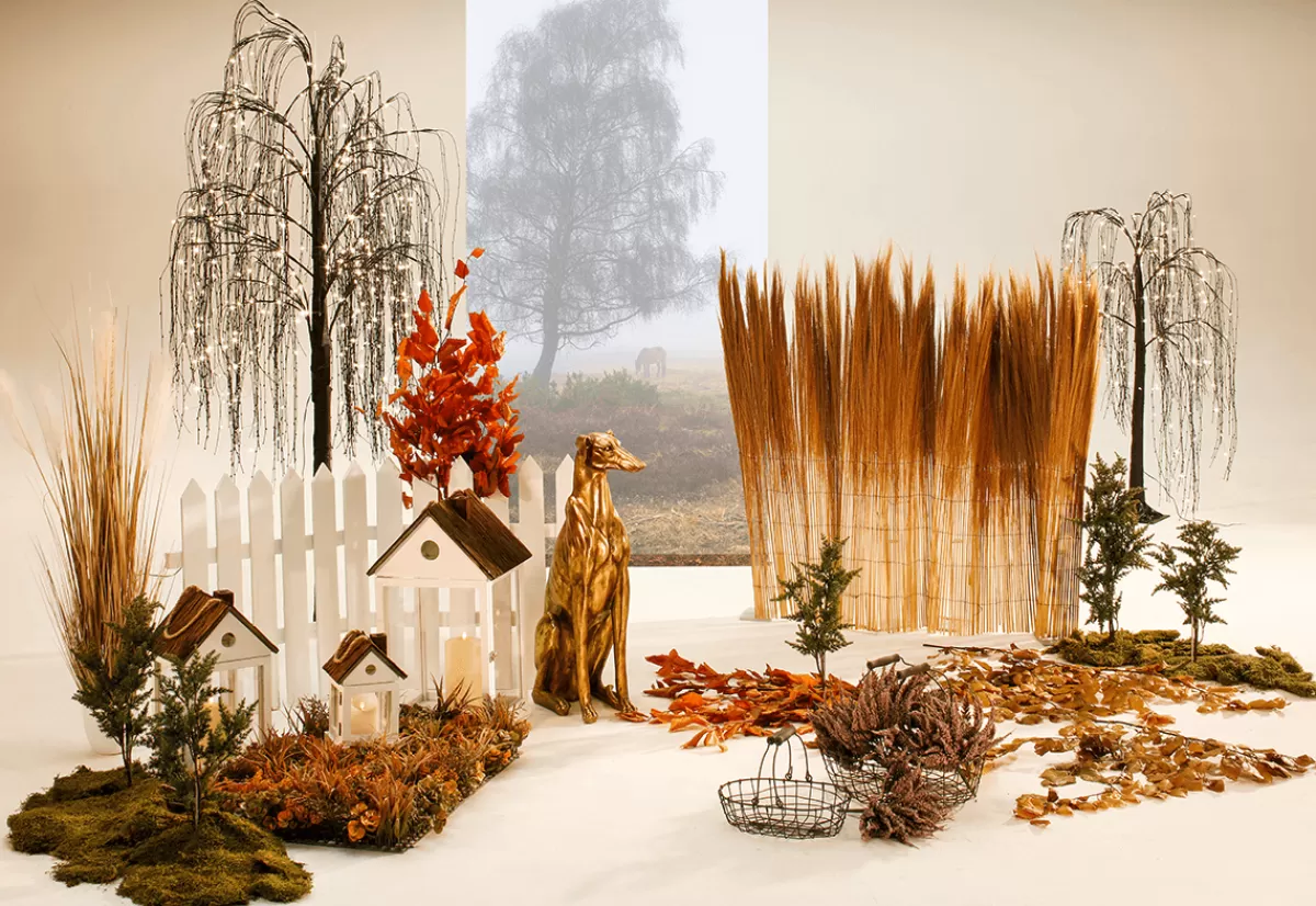 DecoWoerner Bannière En Tissu Ignifugé "Brouillard D'automne" En Tissu Pour Drapeau 100 X 200 Cm