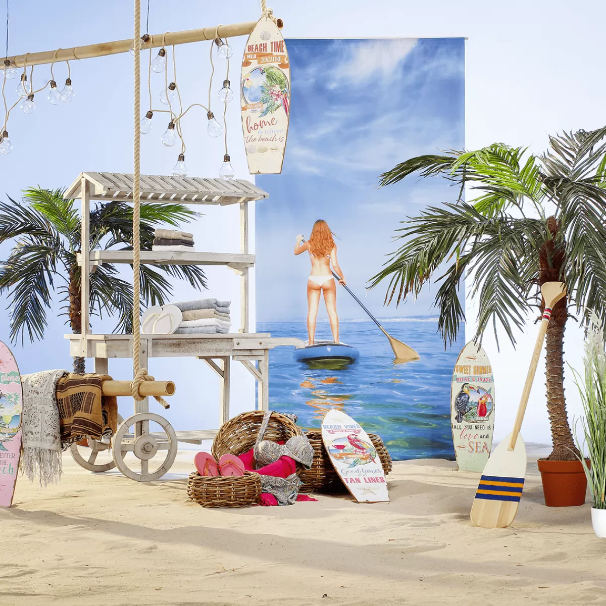 DecoWoerner Bannière En Tissu Ignifugé "Pagaie Debout" En Tissu Pour Drapeau 100 X 200 Cm