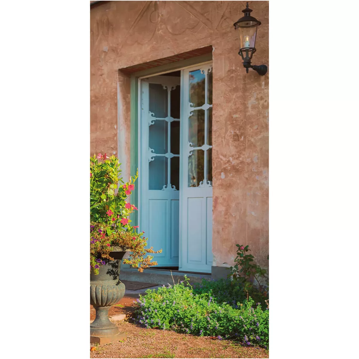 DecoWoerner Bannière En Tissu Ignifugé "porte Méditerranéenne Clair" En Tissu Pour Drapeau 100 X 200 Cm