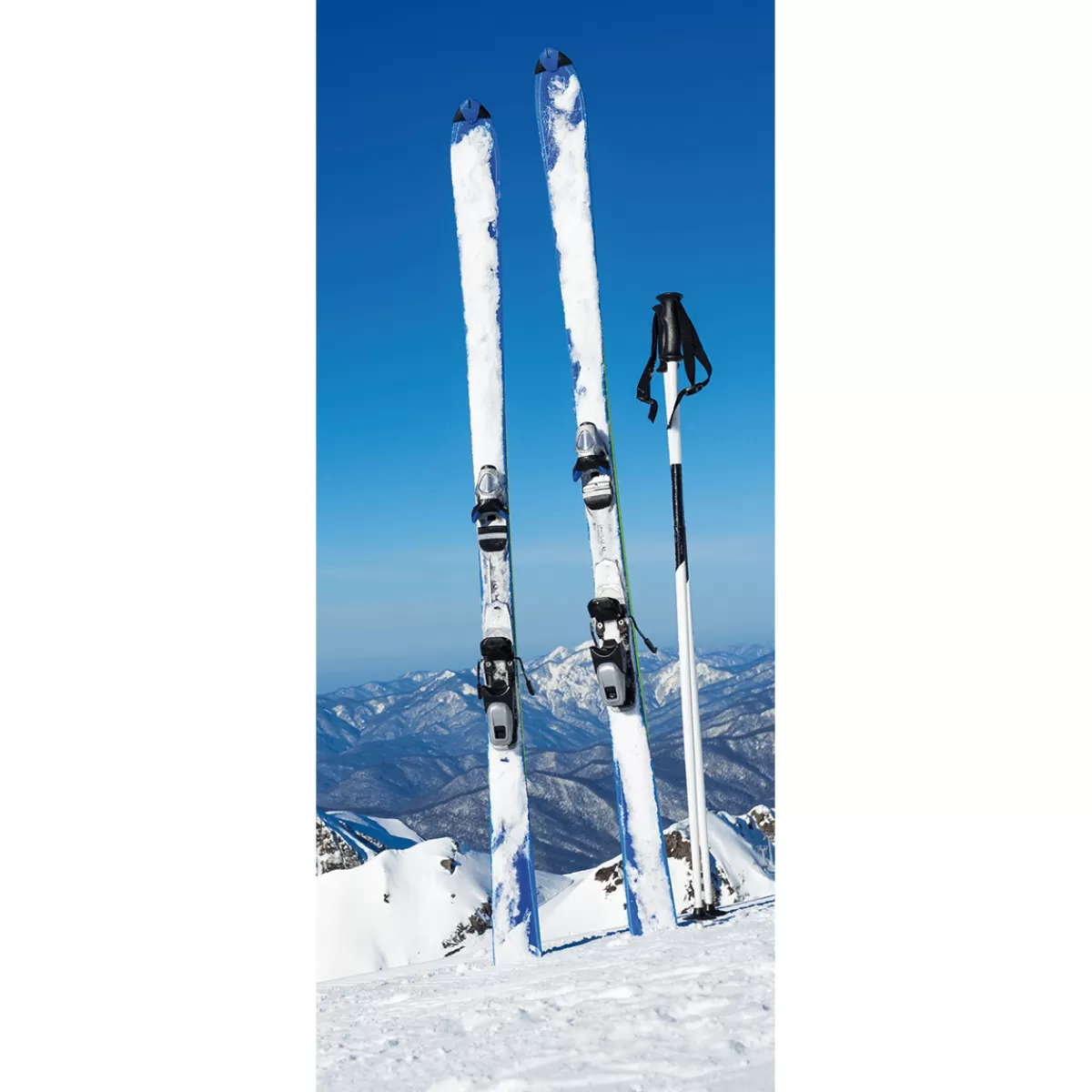 DecoWoerner Bannière En Tissu Ignifugé "Ski Dans La Neige" En Tissu Pour Drapeau 75 X 180 Cm