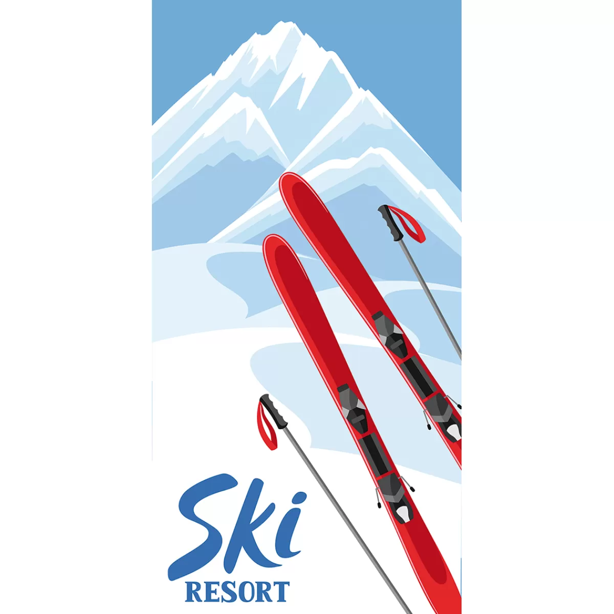 DecoWoerner Bannière En Tissu Ski Resort 100 X 200 Cm
