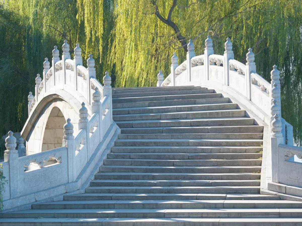 DecoWoerner Bannière XXL "Pont Dans Le Parc" En Bâche De Camion Difficilement Inflammable 250 X 330 Cm