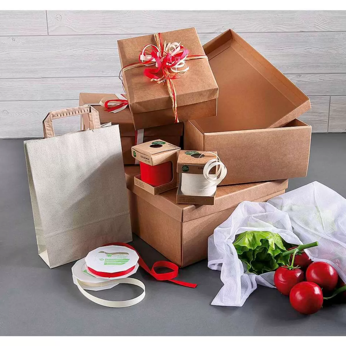 DecoWoerner Boîte Cadeau Brune 24 X 22 X 9,5 Cm 10 Pces