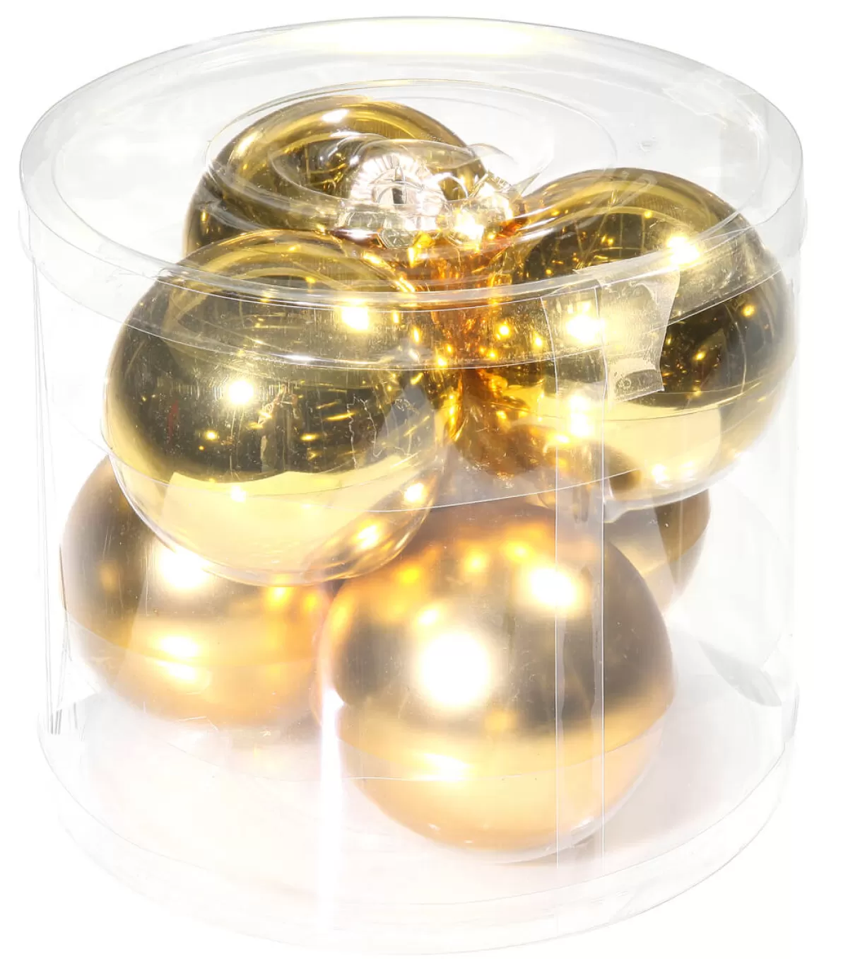 DecoWoerner Boule De Noël En Verre 8 Cm, Rouge Foncé, 6 Pces