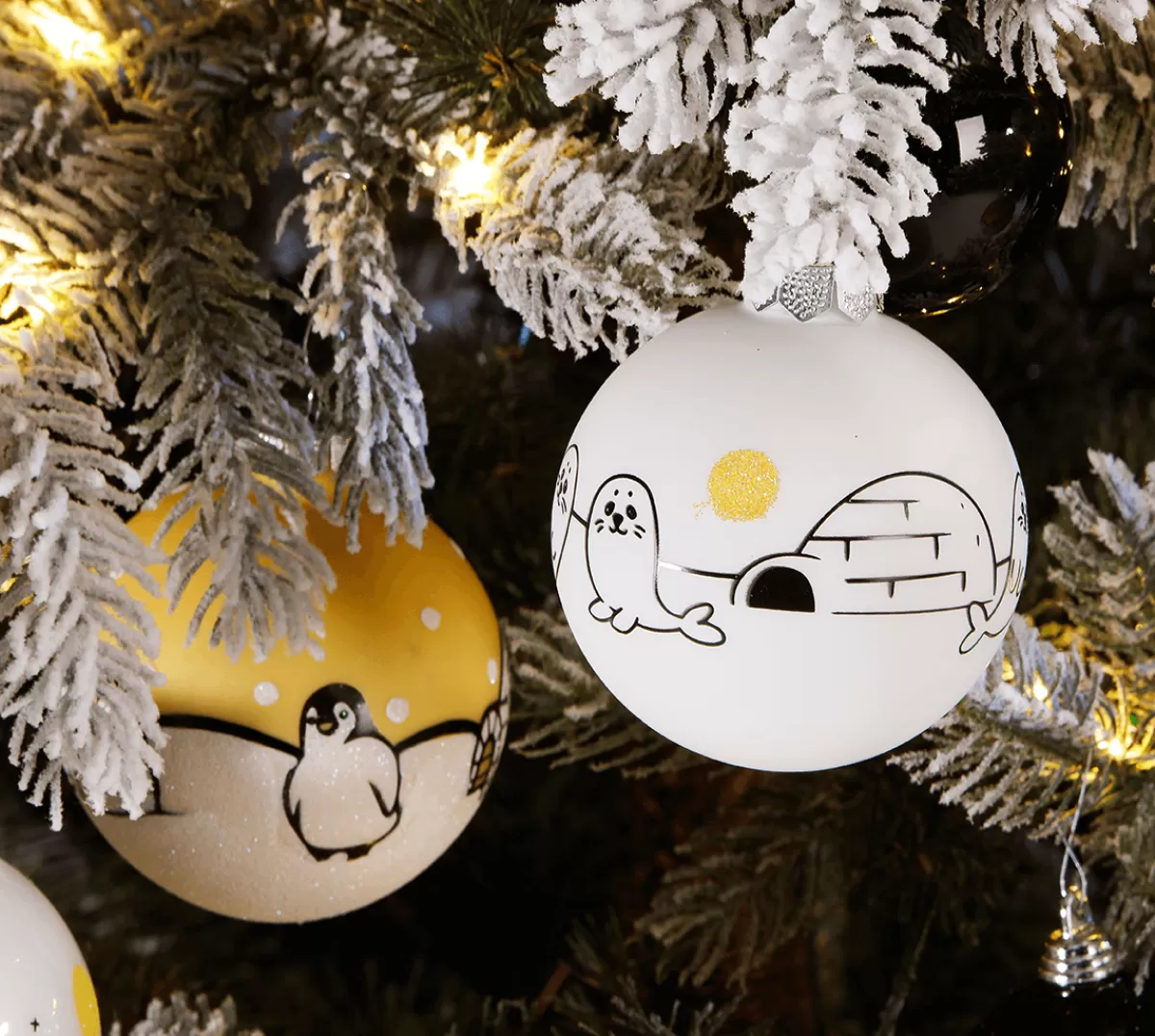 DecoWoerner Boule De Noël En Verre "Arctique" 8 Cm, 12 Pces