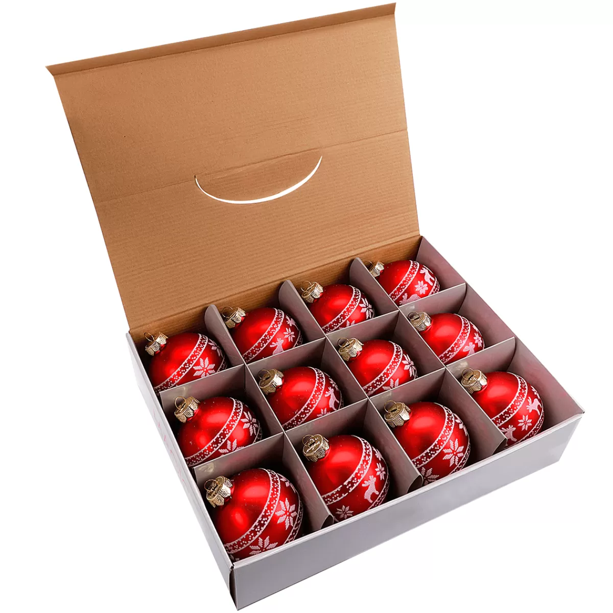 DecoWoerner Boule De Noël En Verre "Nordic" 8 Cm, 12 Pces