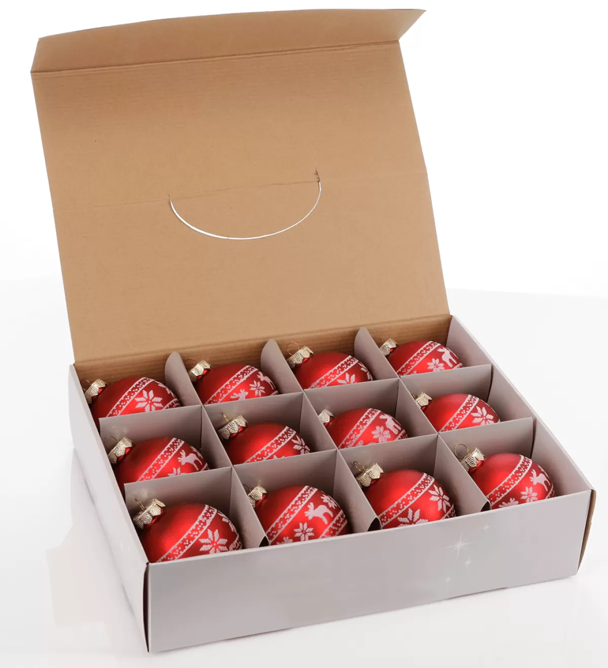 DecoWoerner Boule De Noël En Verre "Nordic" 8 Cm, 12 Pces