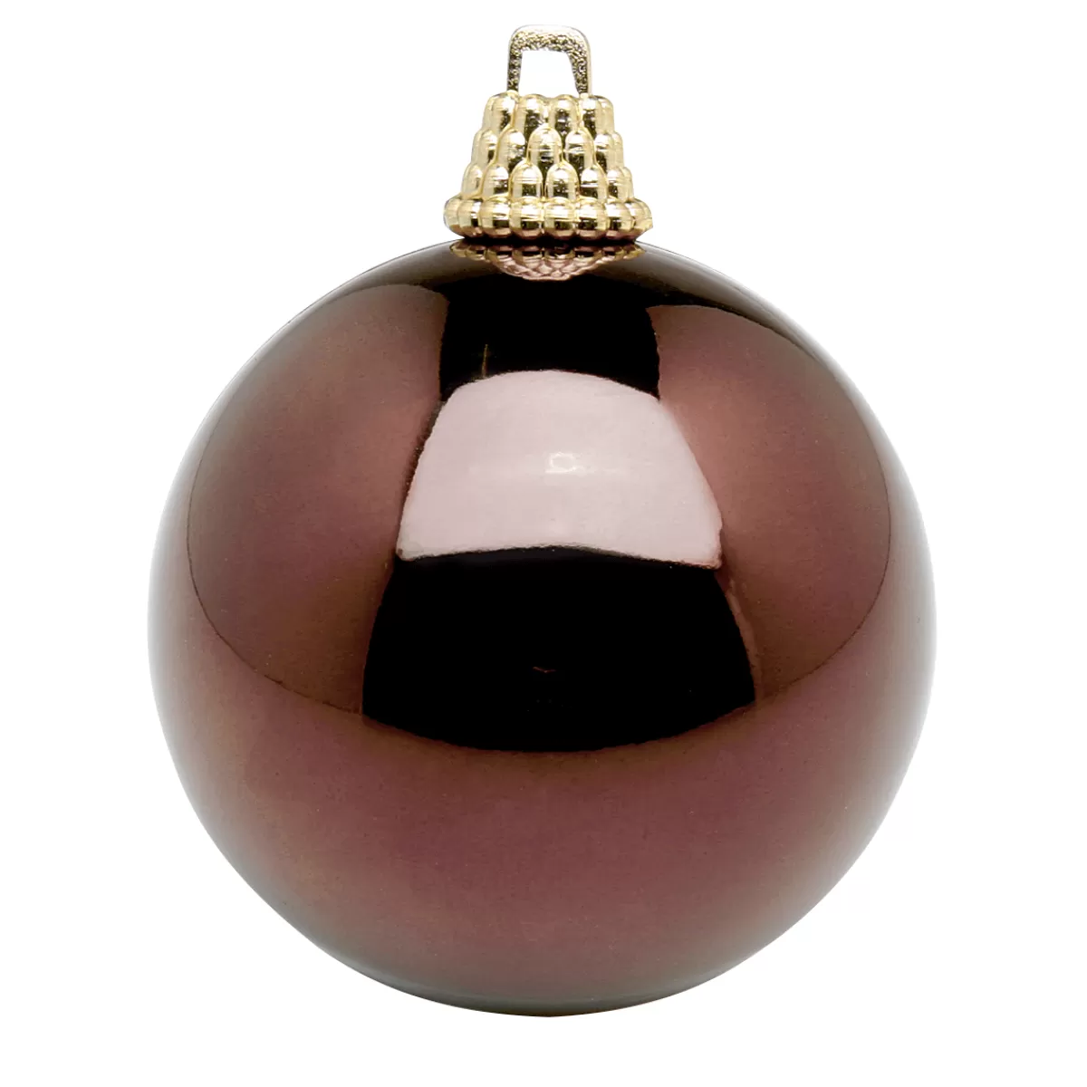 DecoWoerner Boules De Noël Brillantes En Plastique Brun Nougat, 6 Cm Ø - 24 Pièces