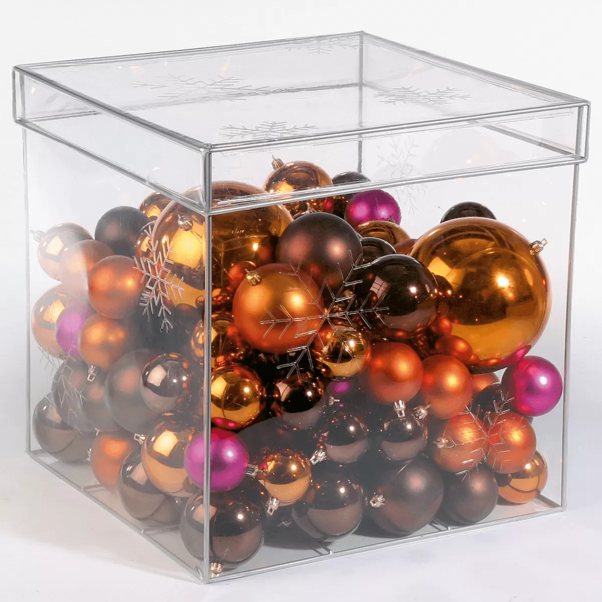 DecoWoerner Boules De Noël Brillantes En Plastique Brun Nougat, 6 Cm Ø - 24 Pièces
