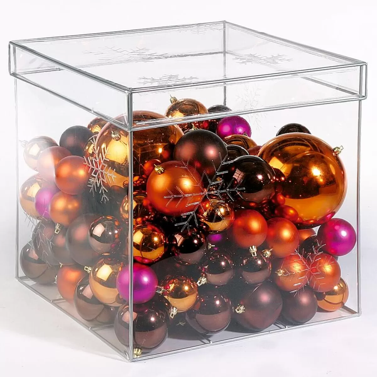 DecoWoerner Boules De Noël Brillantes En Plastique Cuivré, Ø 6 Cm - 24 Pièces