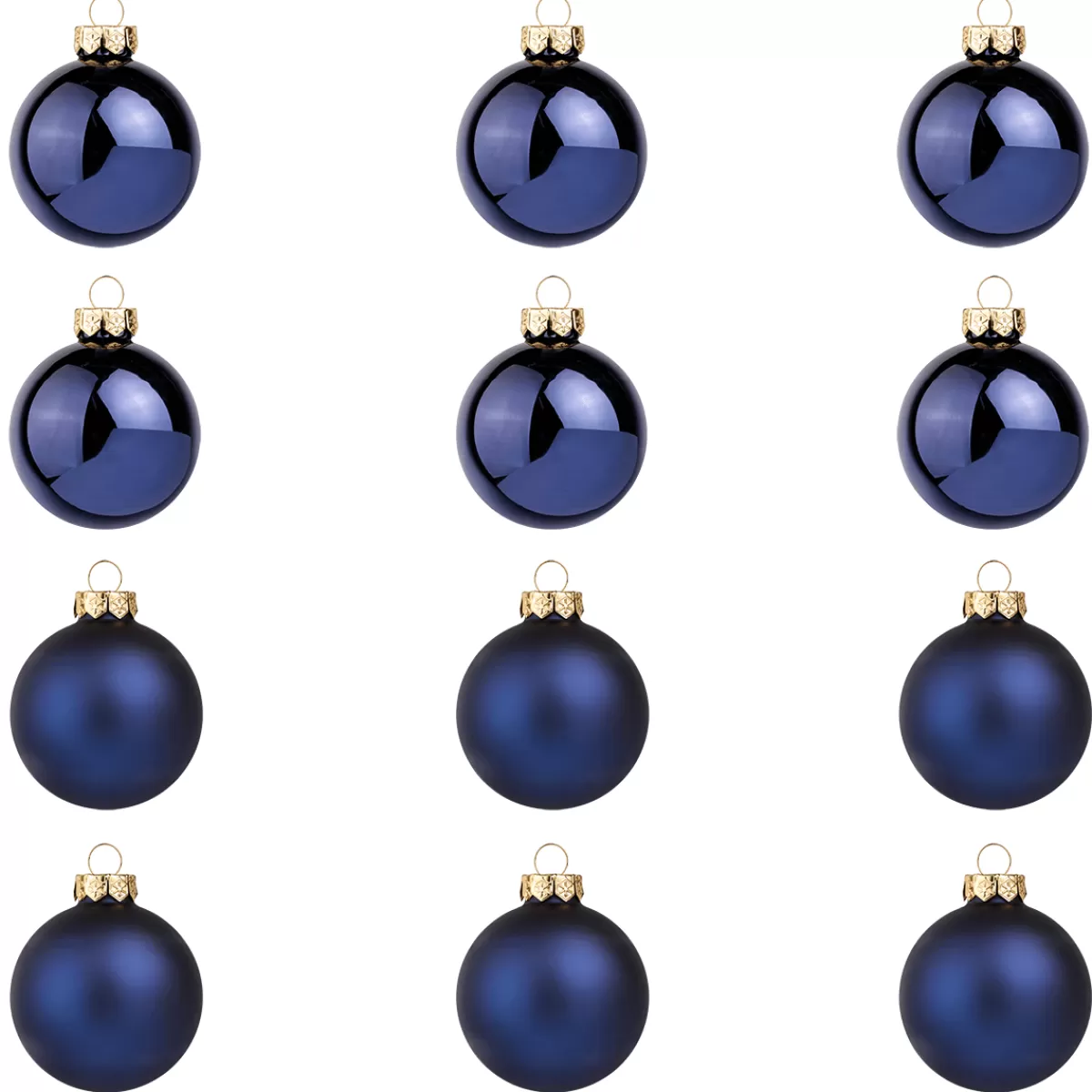 DecoWoerner Boules De Noël En Verre Nuit 8 Cm Ø - 12 Pièces