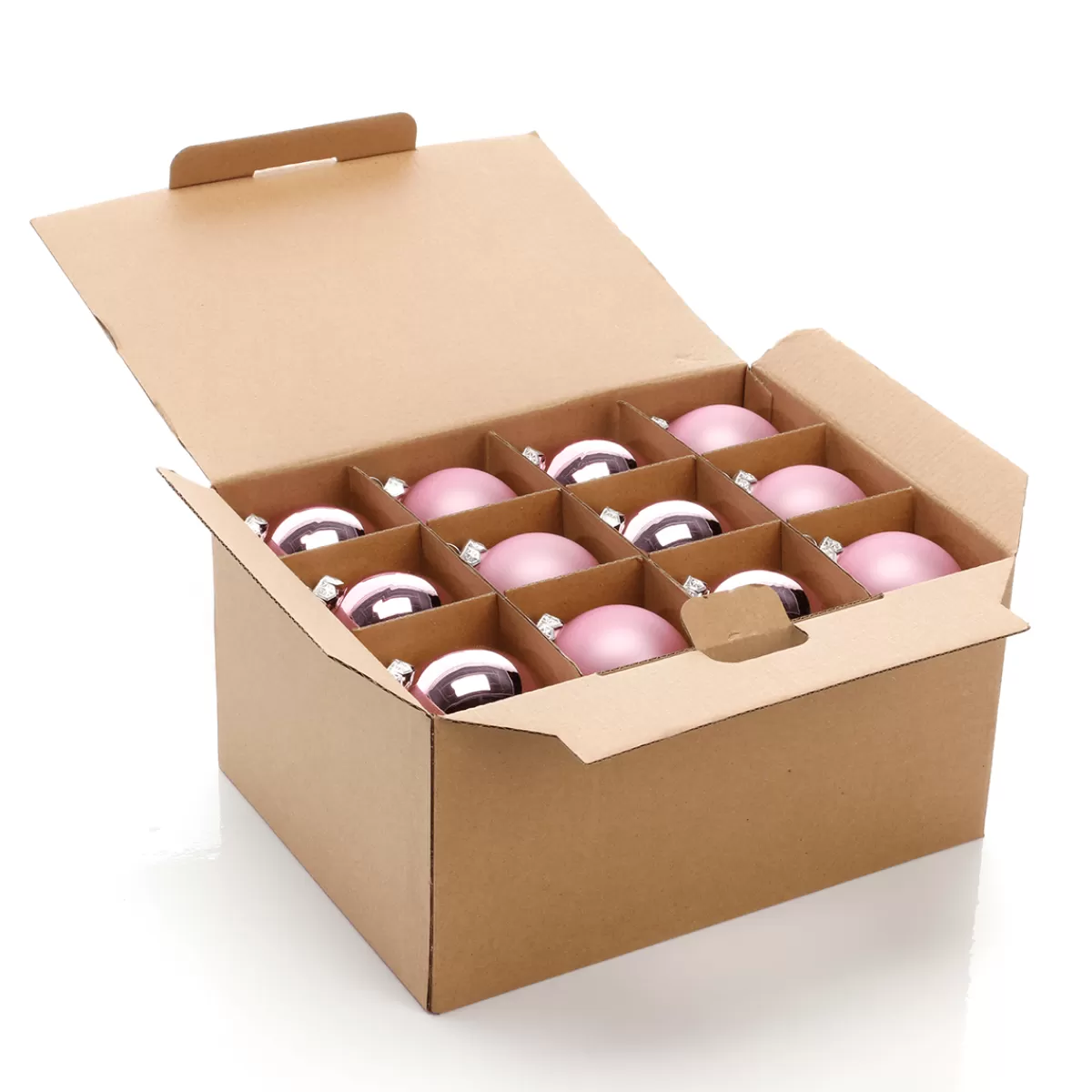 DecoWoerner Boules De Noël En Verre Poudrées 6 Cm Ø - 24 Pièces