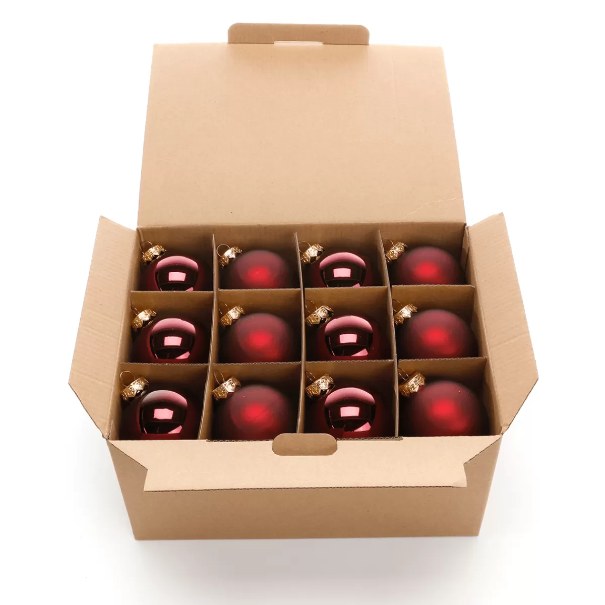 DecoWoerner Boules De Noël En Verre Foncé 6 Cm Ø - 24 Pièces