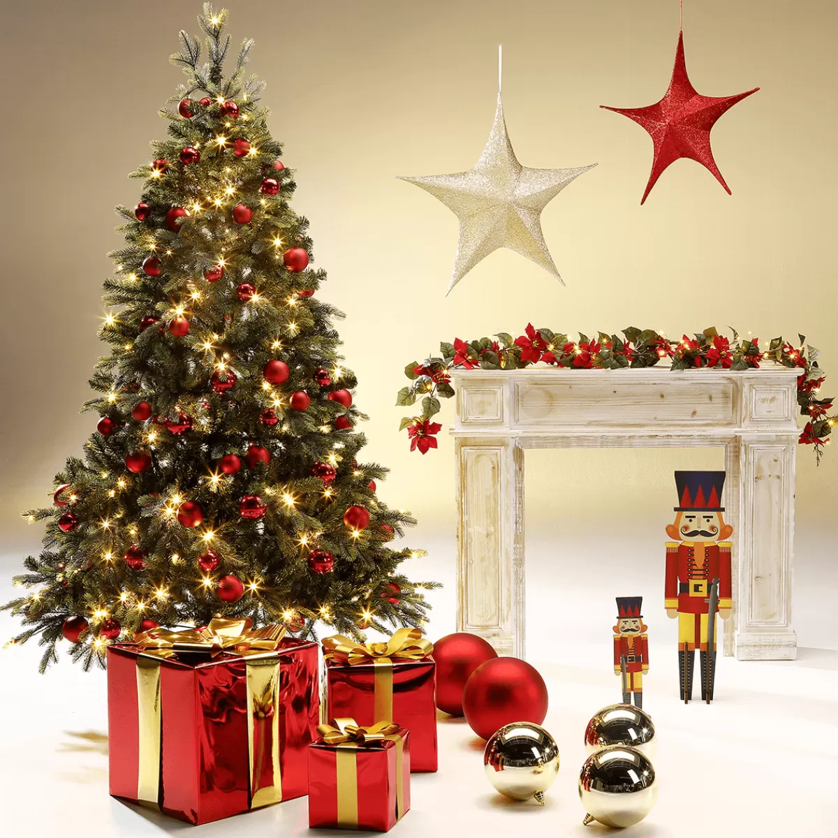 DecoWoerner Boules De Noël s Et Brillantes En Plastique Ignifugé 6 Cm Ø - 24 Pièces