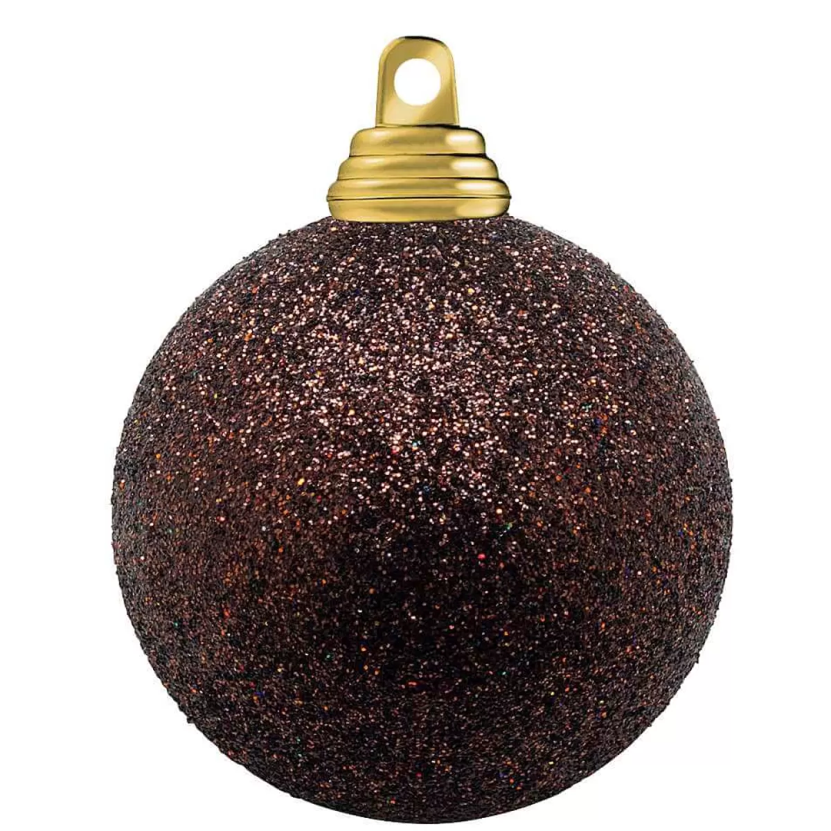 DecoWoerner Boules De Noël Scintillantes En Plastique Brun Chocolat, 6 Cm Ø - 6 Pièces