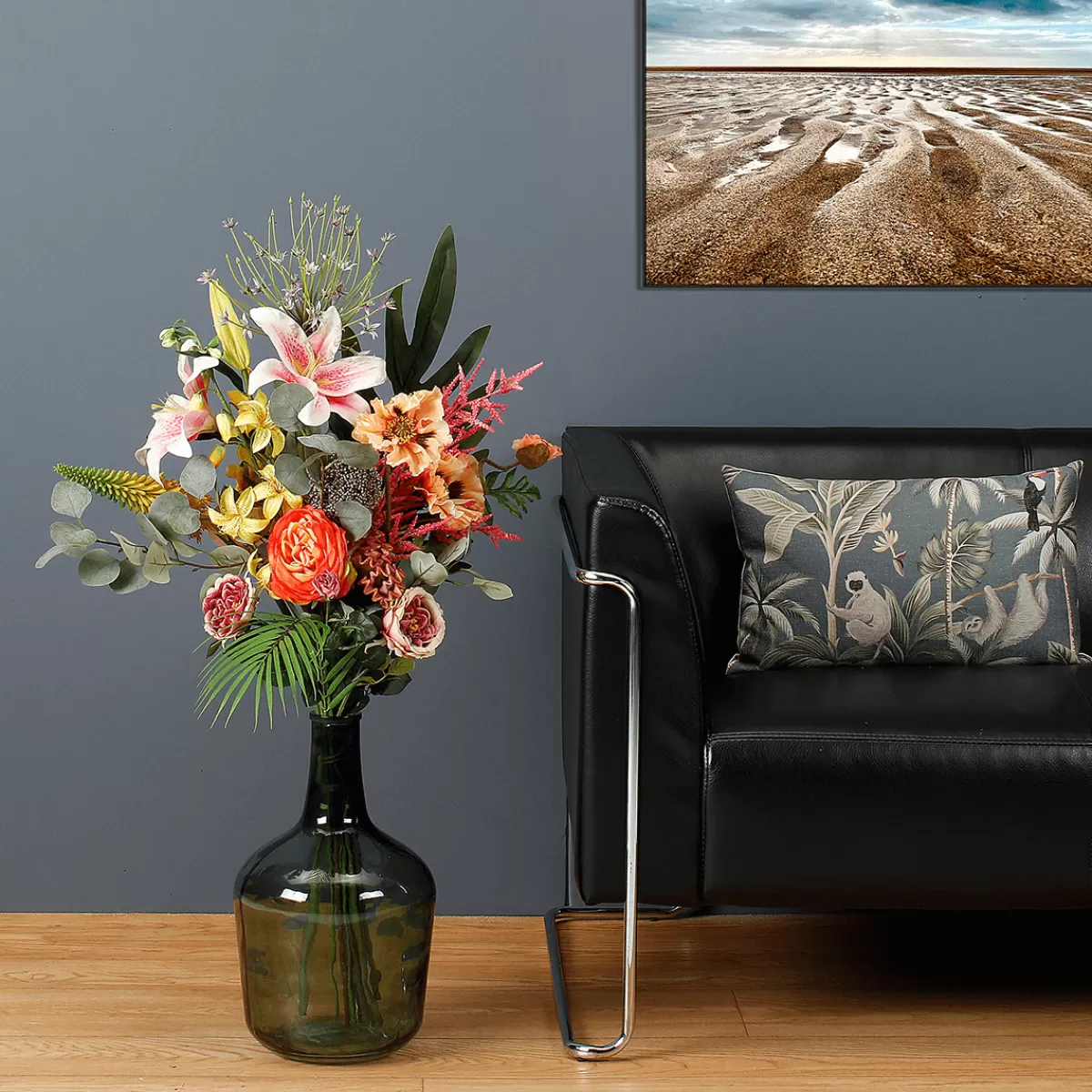 DecoWoerner Bouquet Artificiel Piqué Multicolore 20 X 50 X110 Cm