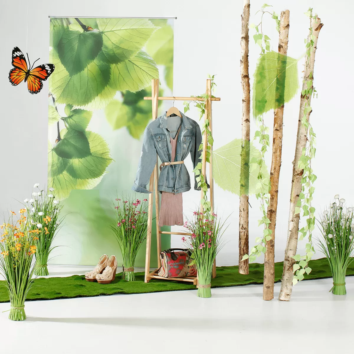 DecoWoerner Bouquet De Gaz Artificiel Avec Fleurs s 67 Cm