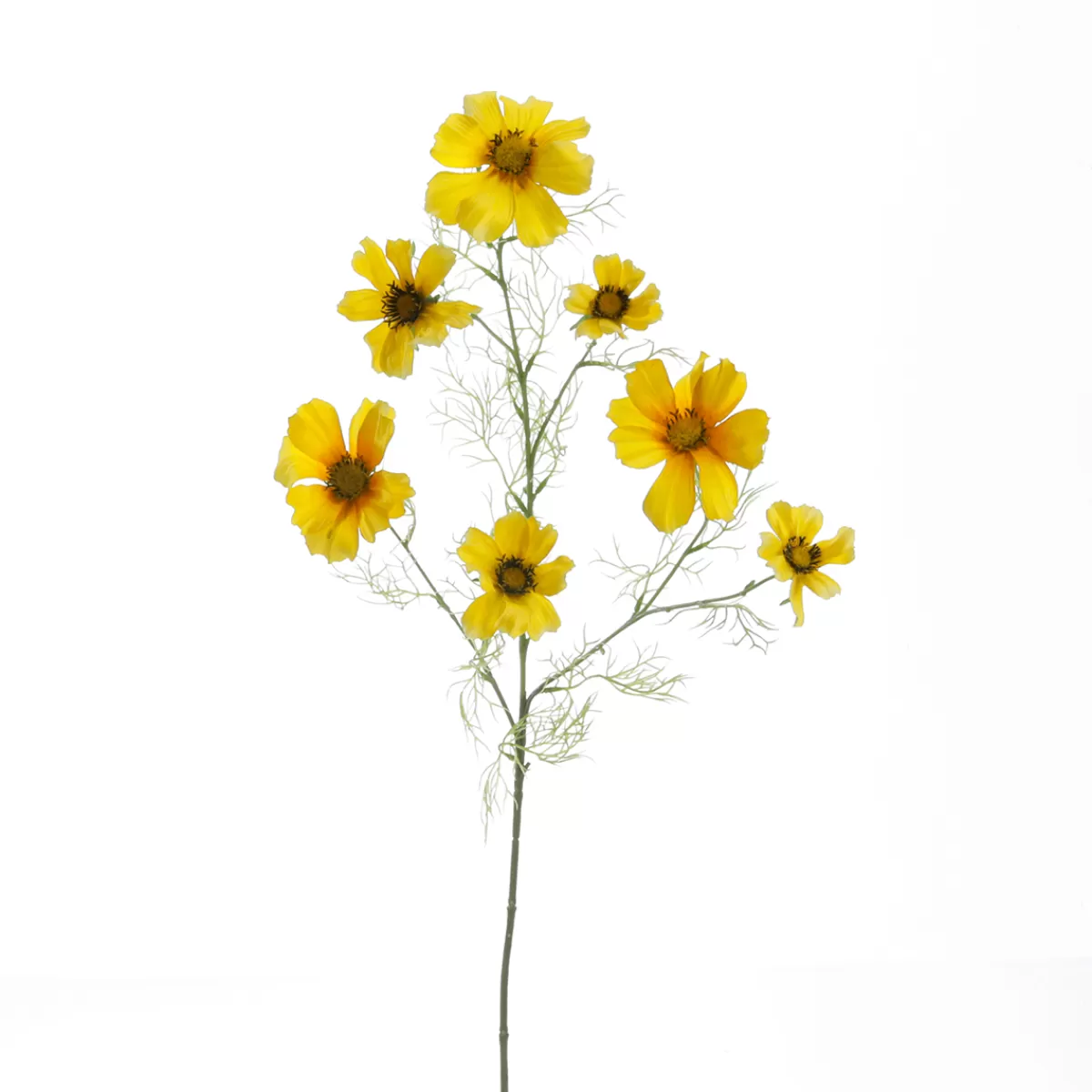 DecoWoerner Branche Décorative Artificielle Cosmos 90 Cm Jaune