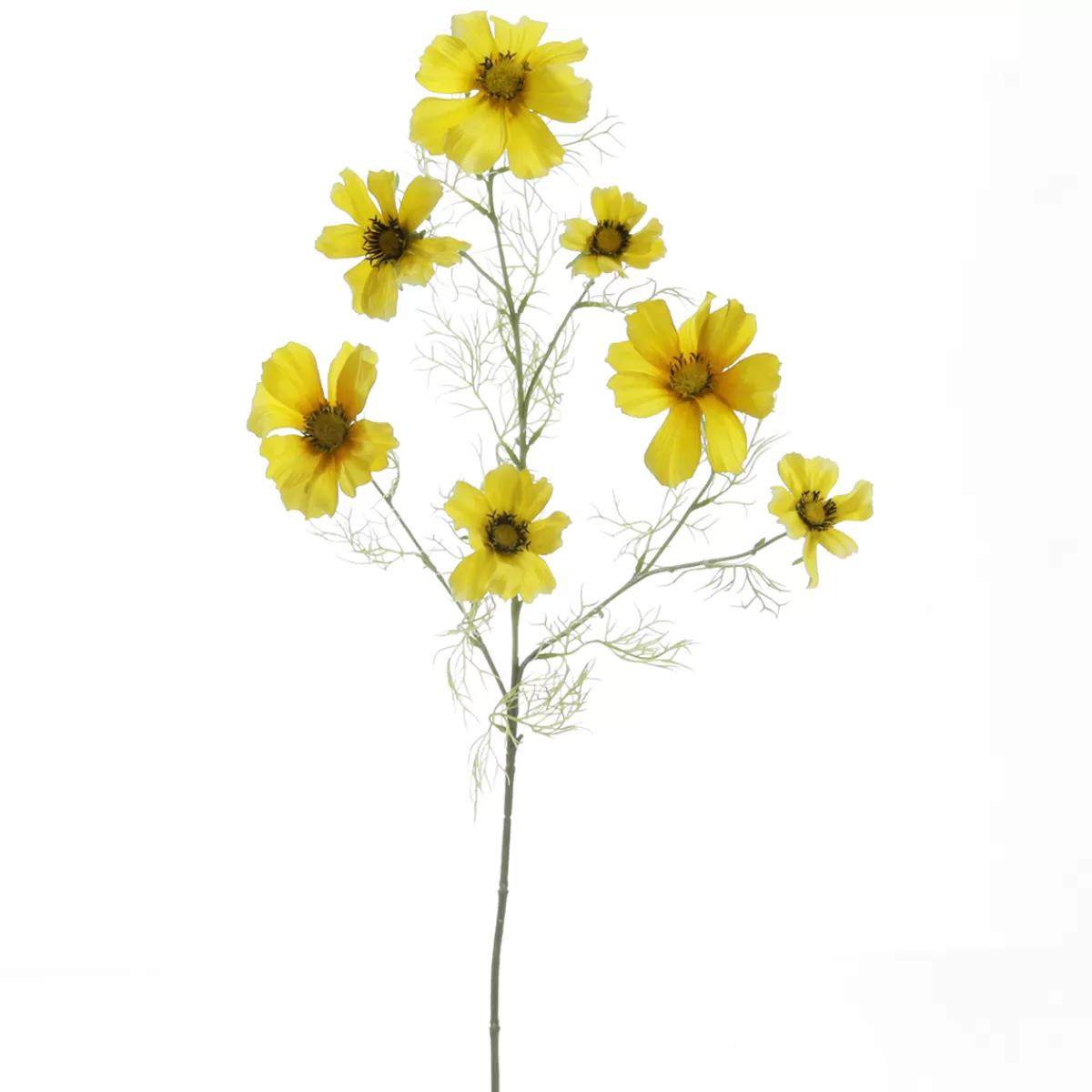 DecoWoerner Branche Décorative Artificielle Cosmos 90 Cm Jaune