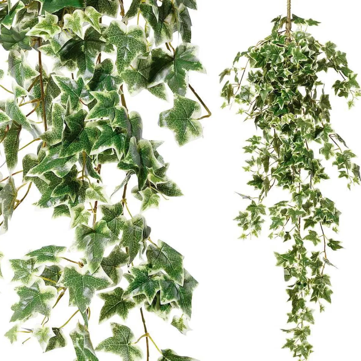 DecoWoerner Buisson De Lierre Artificiel Avec Bâton à Piquer - Blanc, 114 Cm