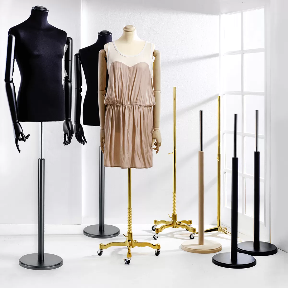 DecoWoerner Buste De Tailleur Femme, Buste 72 Cm, écru/chêne Clair