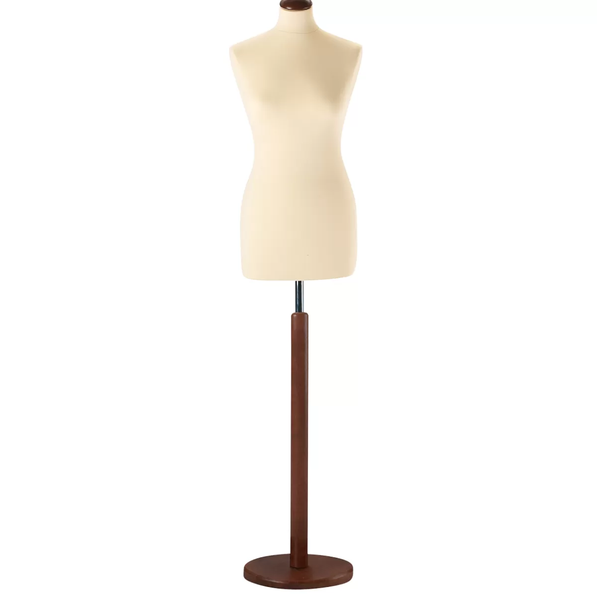 DecoWoerner Buste De Tailleur Femme, Buste 72 Cm, écru/noix