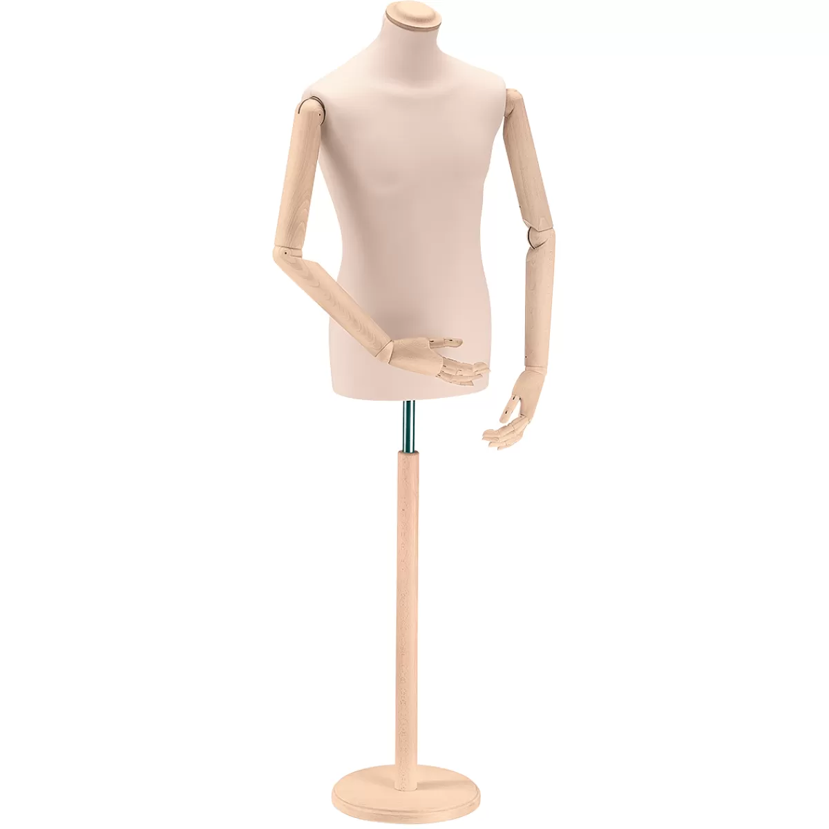 DecoWoerner Buste De Tailleur Homme, Buste 76 Cm, écru/chêne Clair