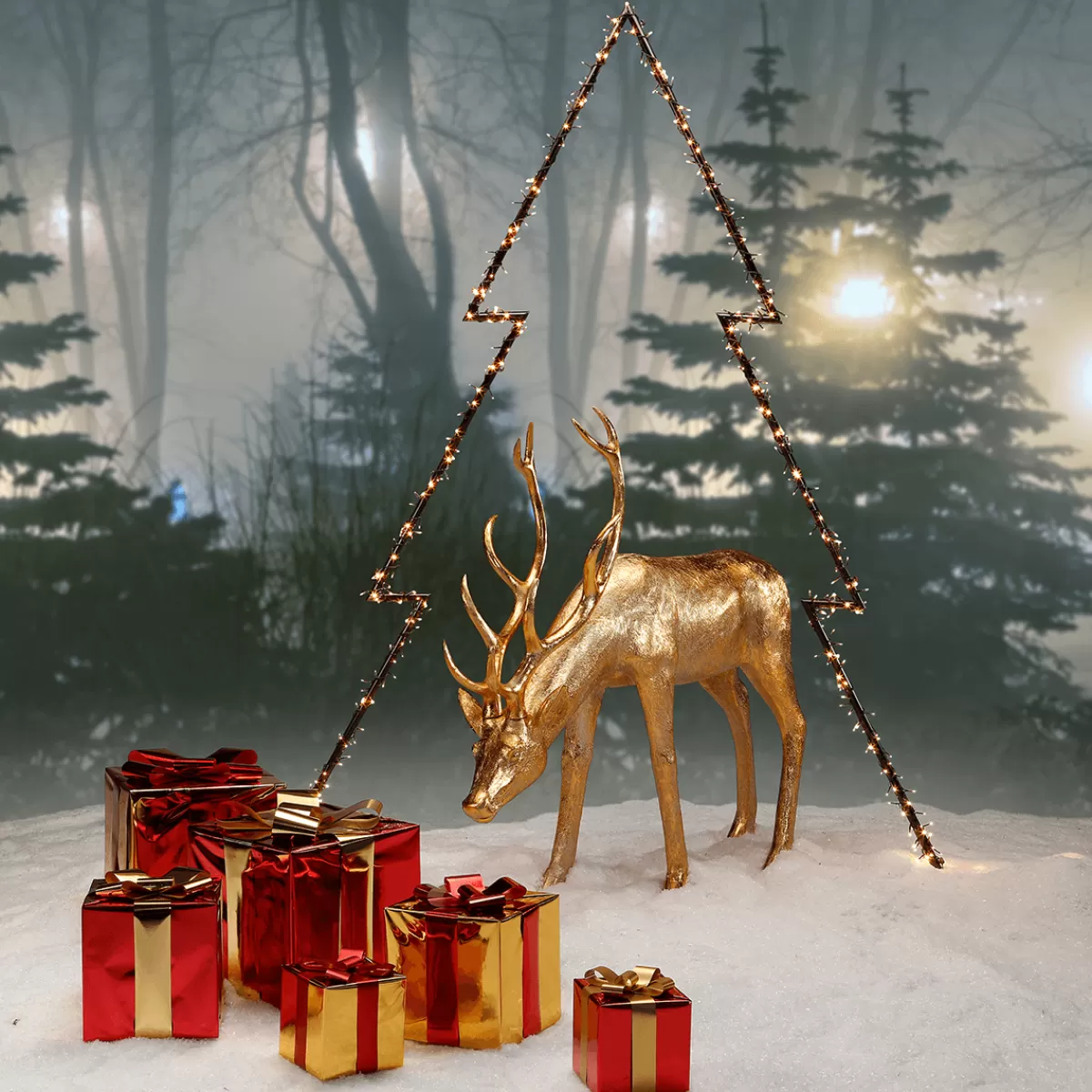 DecoWoerner Cadeau De Noël 40 Cm Avec Ruban Rouge