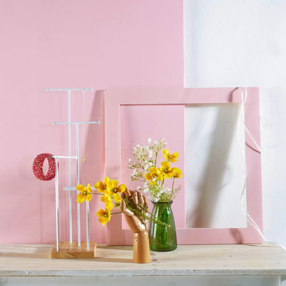 DecoWoerner Cadre Décoratif Avec Panneau 50 X 50 Cm /jaune Pastel