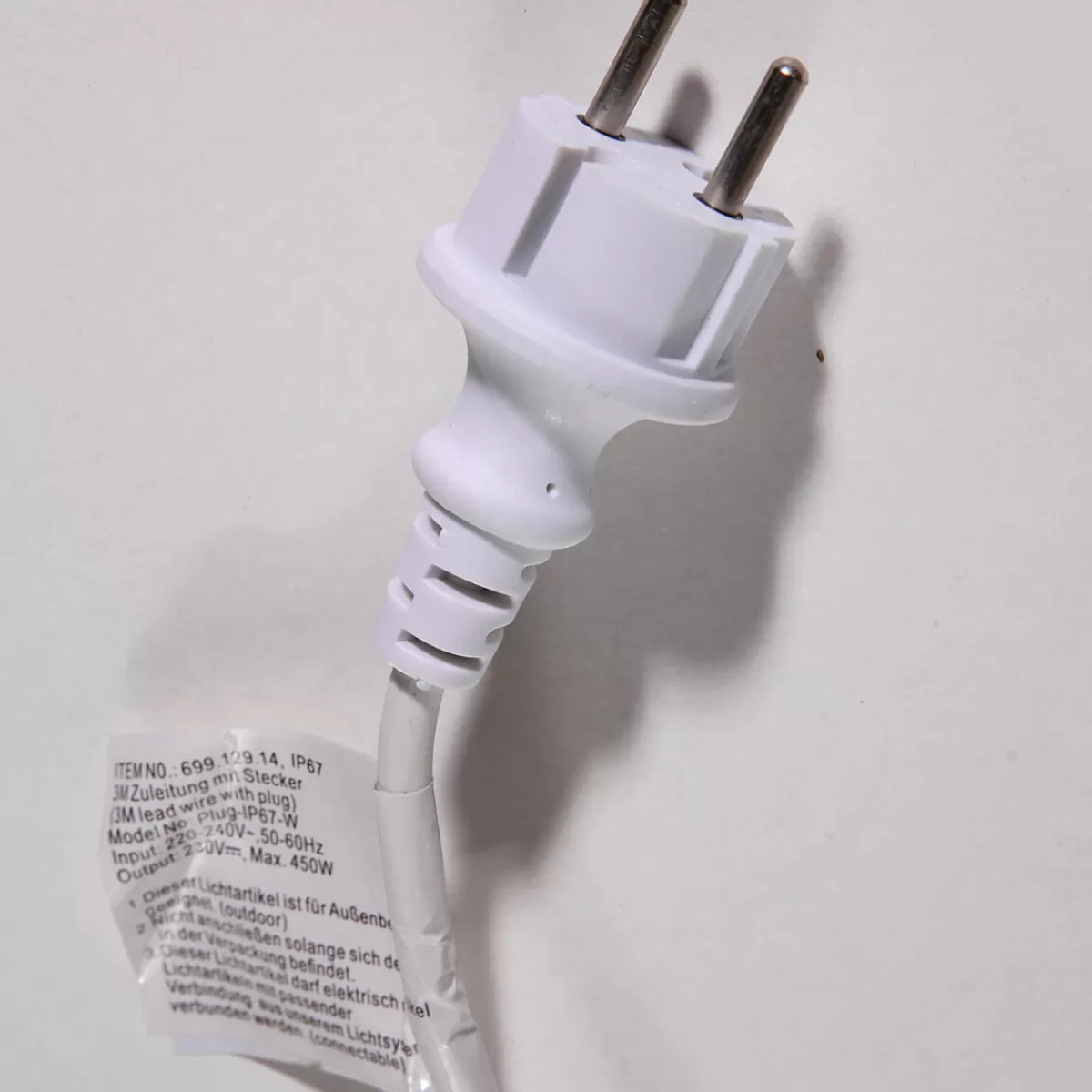 DecoWoerner Câble De Raccordement IP44 Pour Produits LED Système IP67, Blanc