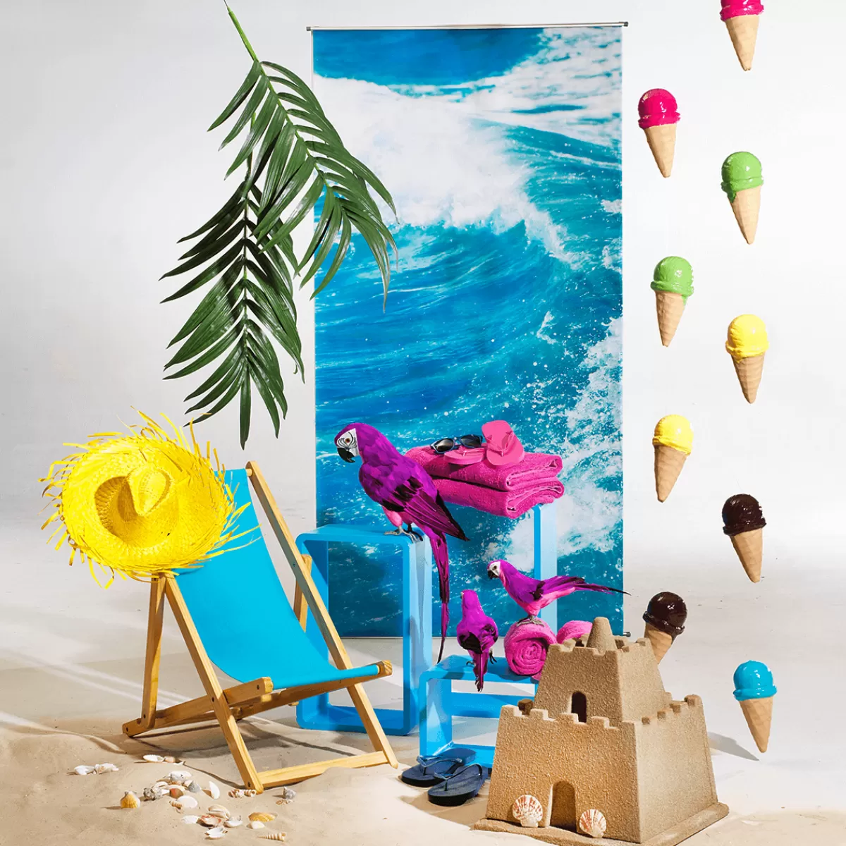 DecoWoerner Chaîne Déco Cornet De Glace Aliment Factice 220 Cm