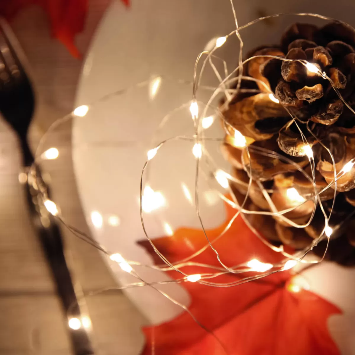 DecoWoerner Chaîne Lumineuse à Fil à LED Sur Pile Pour L'ext., 100 LED, 10 M