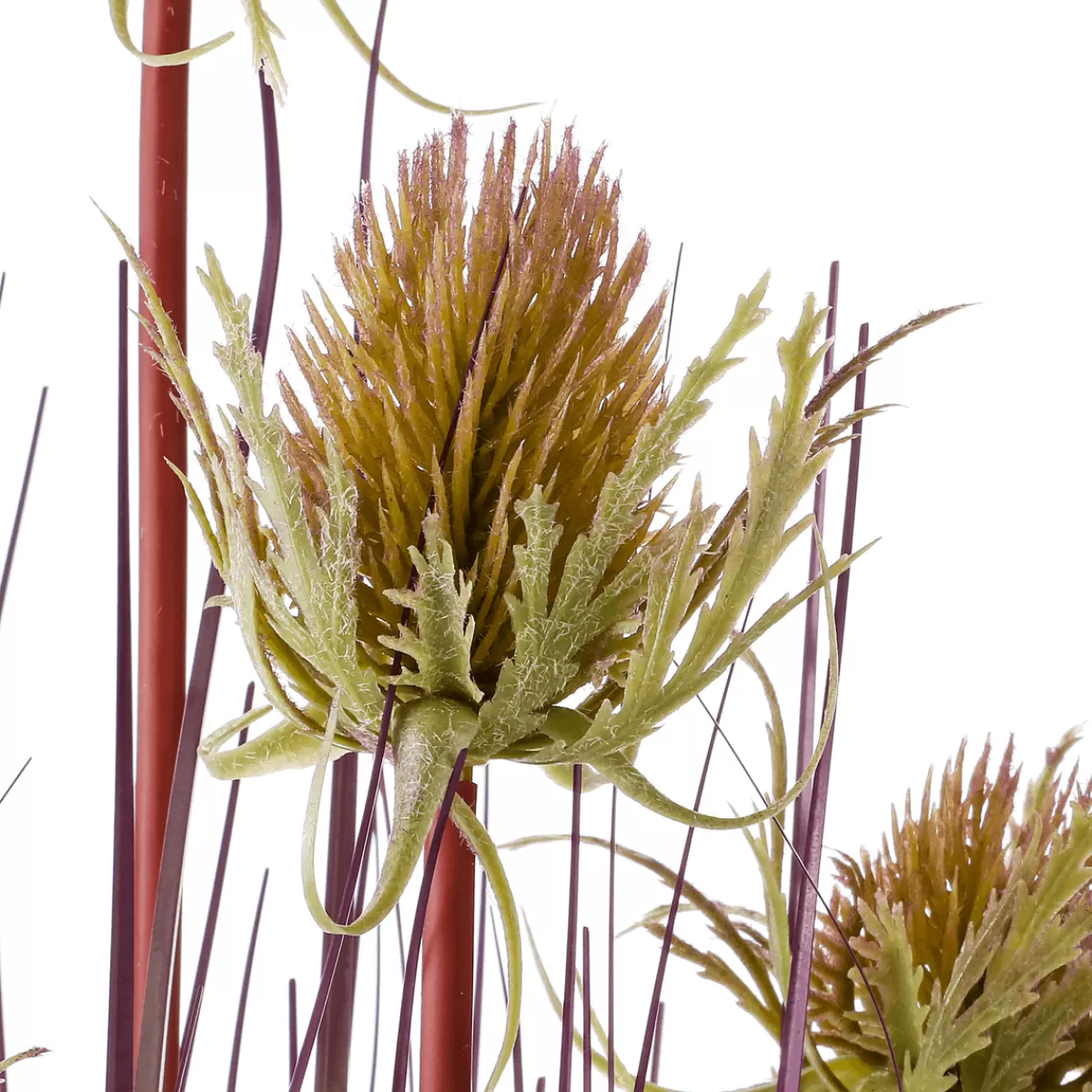 DecoWoerner Chardon Artificiel Avec 5 Fleurs 69 Cm De Haut 17 Cm De Ø