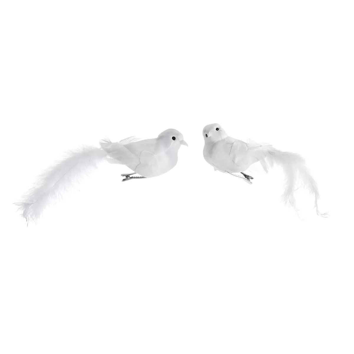 DecoWoerner Déco Oiseau Set 2pcs. Avec Plumes Et Clip 4 X 20 Cm