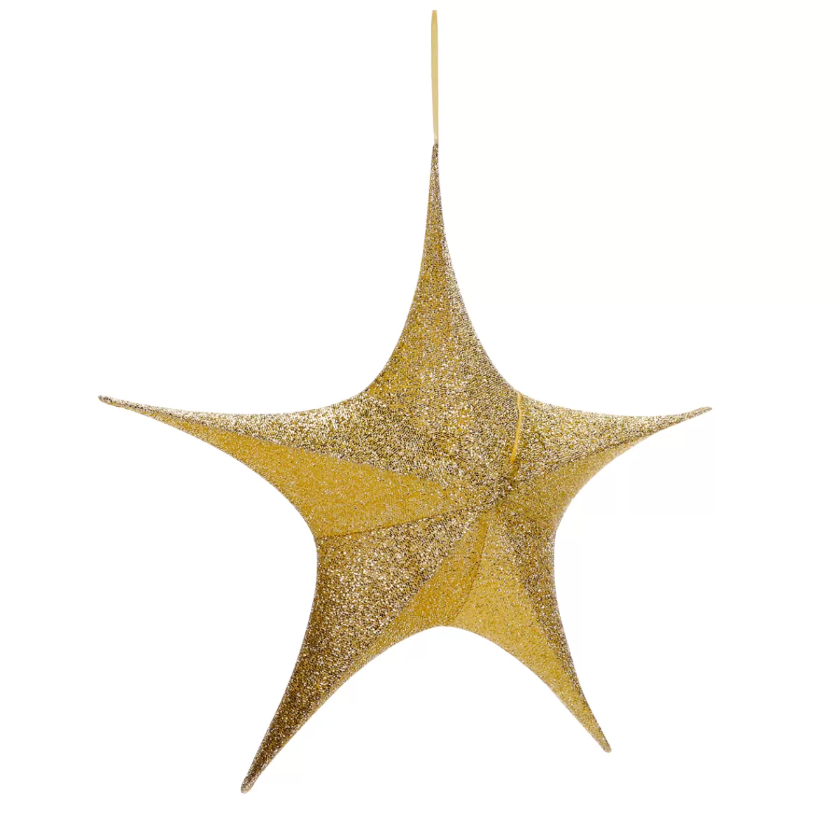 DecoWoerner Déco étoile Pliante Glitter Gold Avec Fermeture éclair, 40 Cm