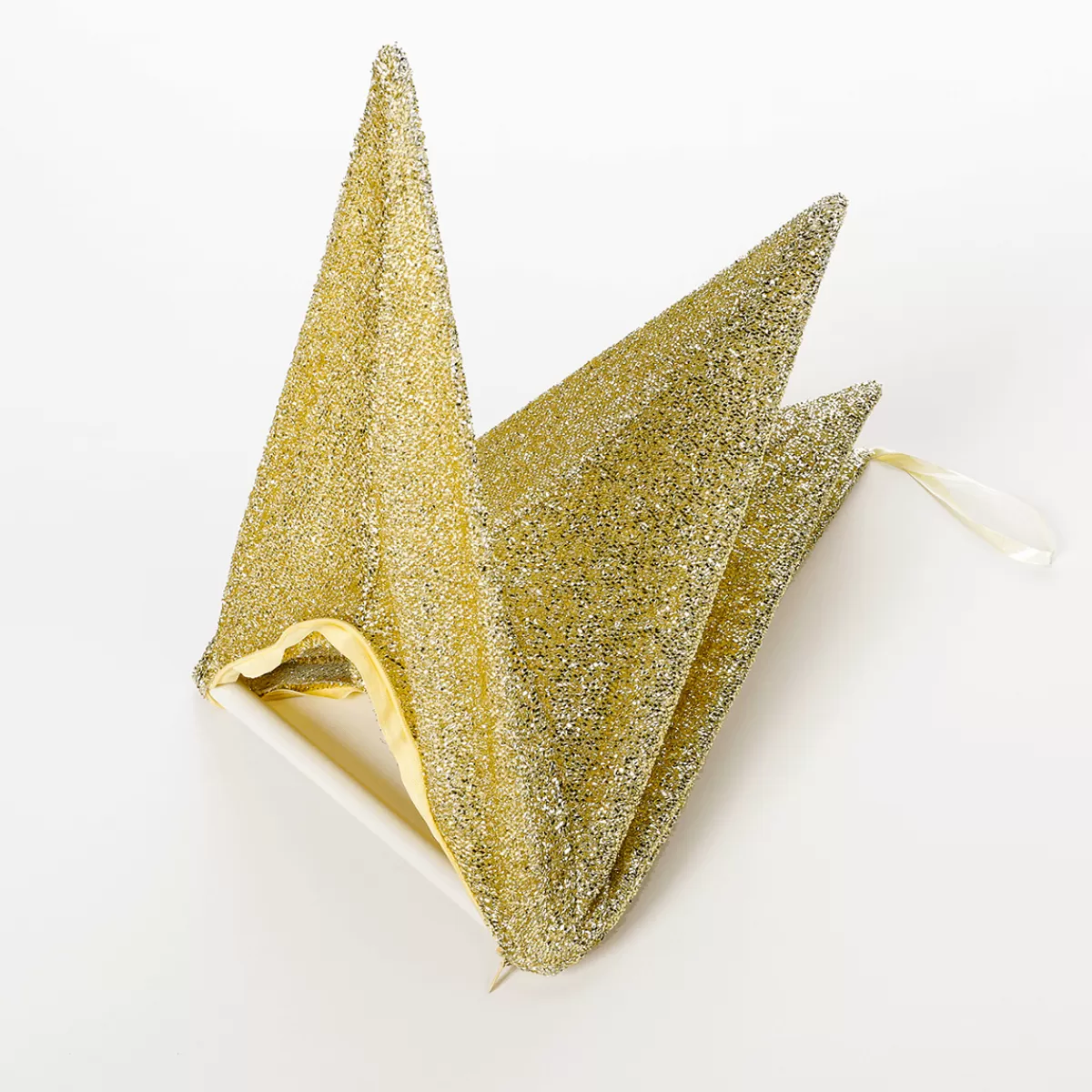 DecoWoerner Déco étoile Pliante Glitter Gold Avec Fermeture éclair, 40 Cm