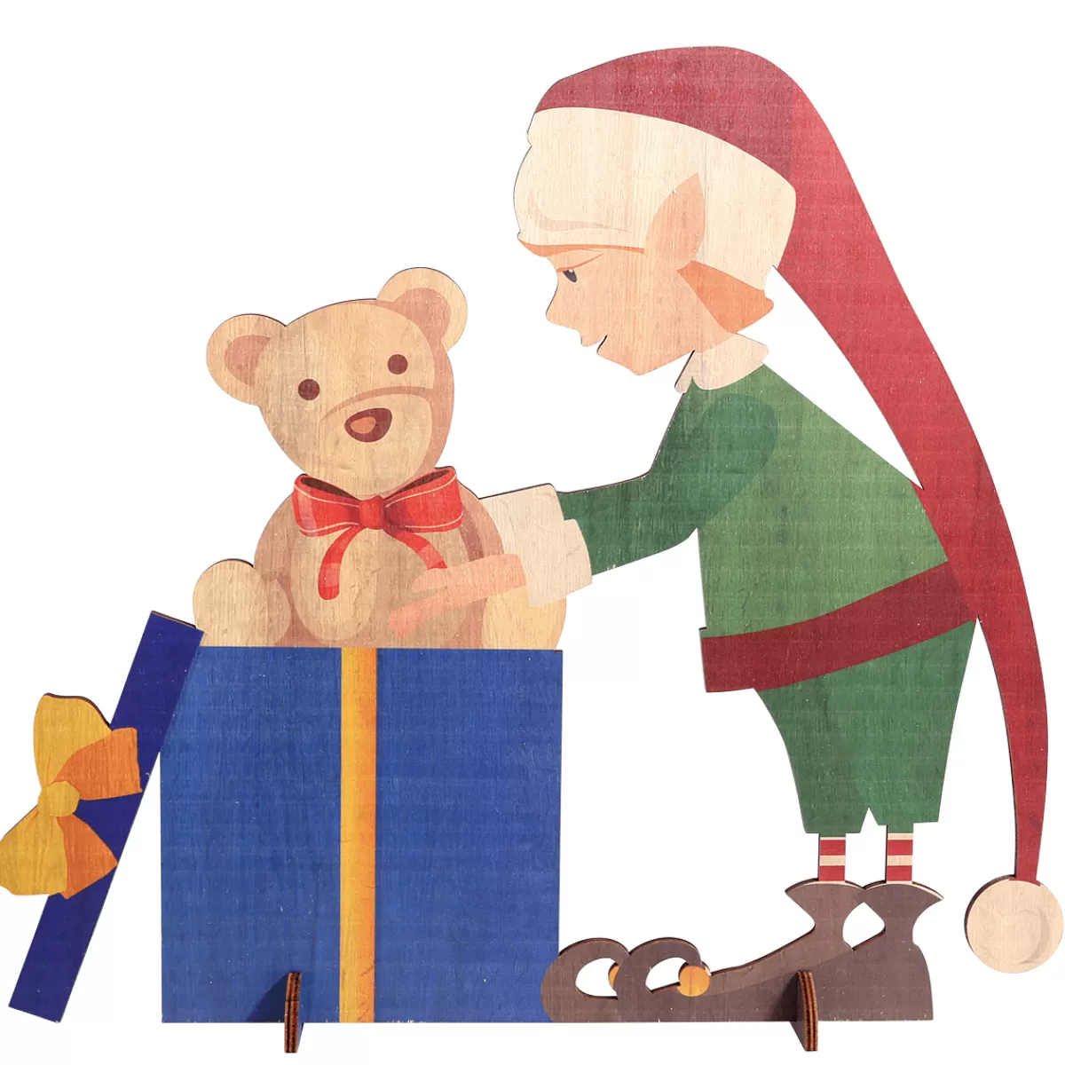 DecoWoerner Décor En Bois Elfe De Noël 88 X 73 Cm