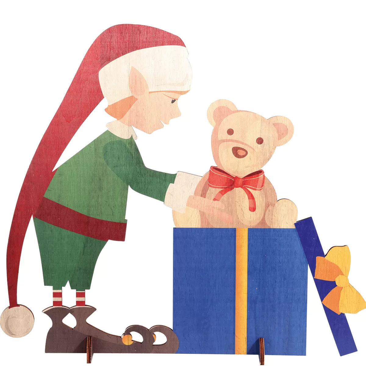 DecoWoerner Décor En Bois Elfe De Noël 88 X 73 Cm