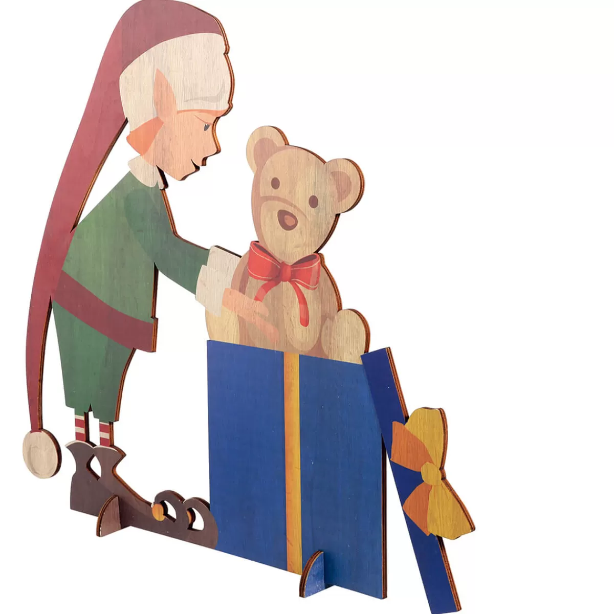 DecoWoerner Décor En Bois Elfe De Noël 88 X 73 Cm