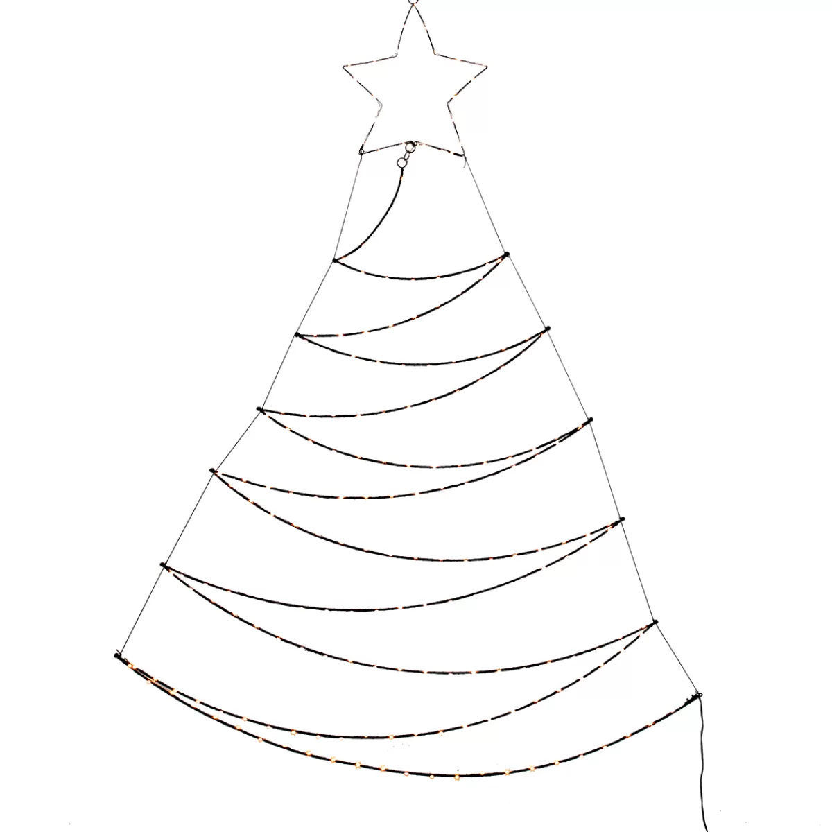 DecoWoerner Eclairage Cadre LED Métal Sapin 200 X 117 X 150 Cm