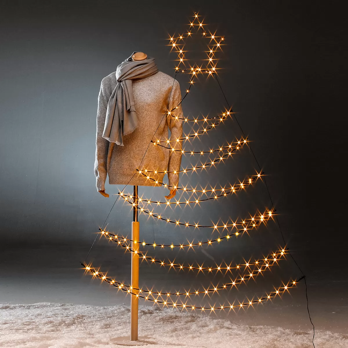 DecoWoerner Eclairage Cadre LED Métal Sapin 200 X 117 X 150 Cm