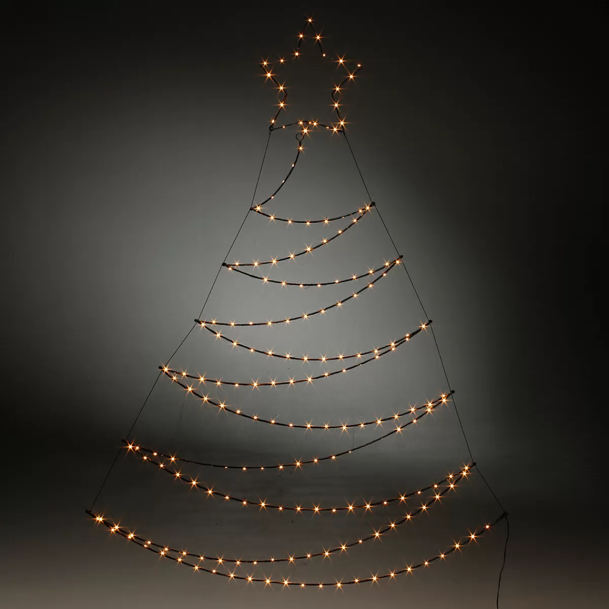 DecoWoerner Eclairage Cadre LED Métal Sapin 200 X 117 X 150 Cm